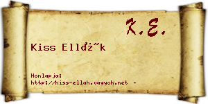 Kiss Ellák névjegykártya